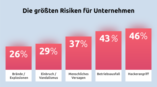 Schaubild: Die größten Ängste von Unternehmen - Hackerangriffe sind ganz vorne (Bild: Fuer-Gruender.de)