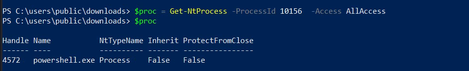 Prozess-Handle mit NtObjectManager erhalten.